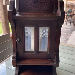 Vintage Wall Wood And Mirror Cabinet Mission Furniture 