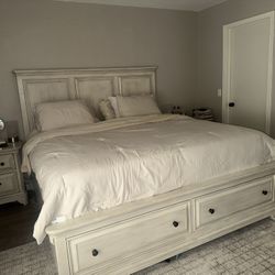 Bed Frame And Night Stands 
