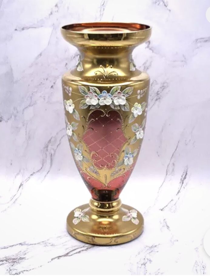 Rare Vintage Bohemian Czech Ruby Red Glass Case