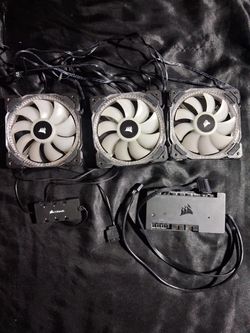 Corsair gaming pc RGB fans I cue and fan hub and led controller