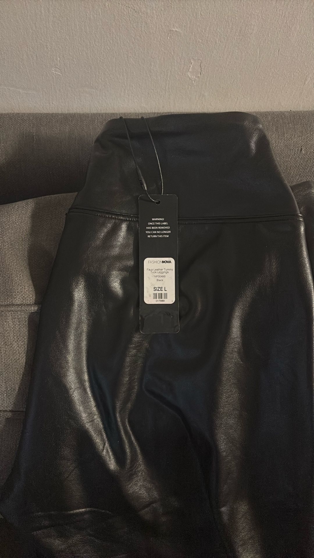 Fashion Nova Black Leather Tights