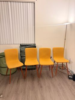 Yellow dining chairs