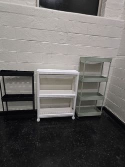Slim Rolling Utility Carts / Kitchen Bathroom Storage Tower Organizer
