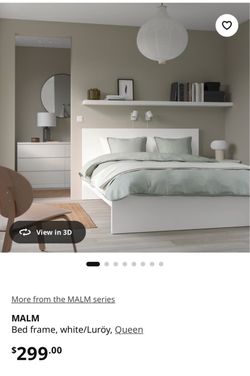 IKEA MALM Queen Bed Frame White