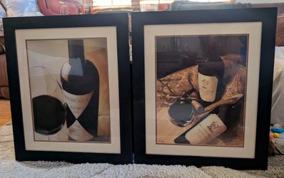 Set of 2 Framed Wine Art Prints