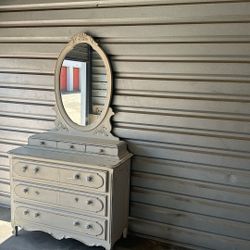 Antique Dresser And Mirror 