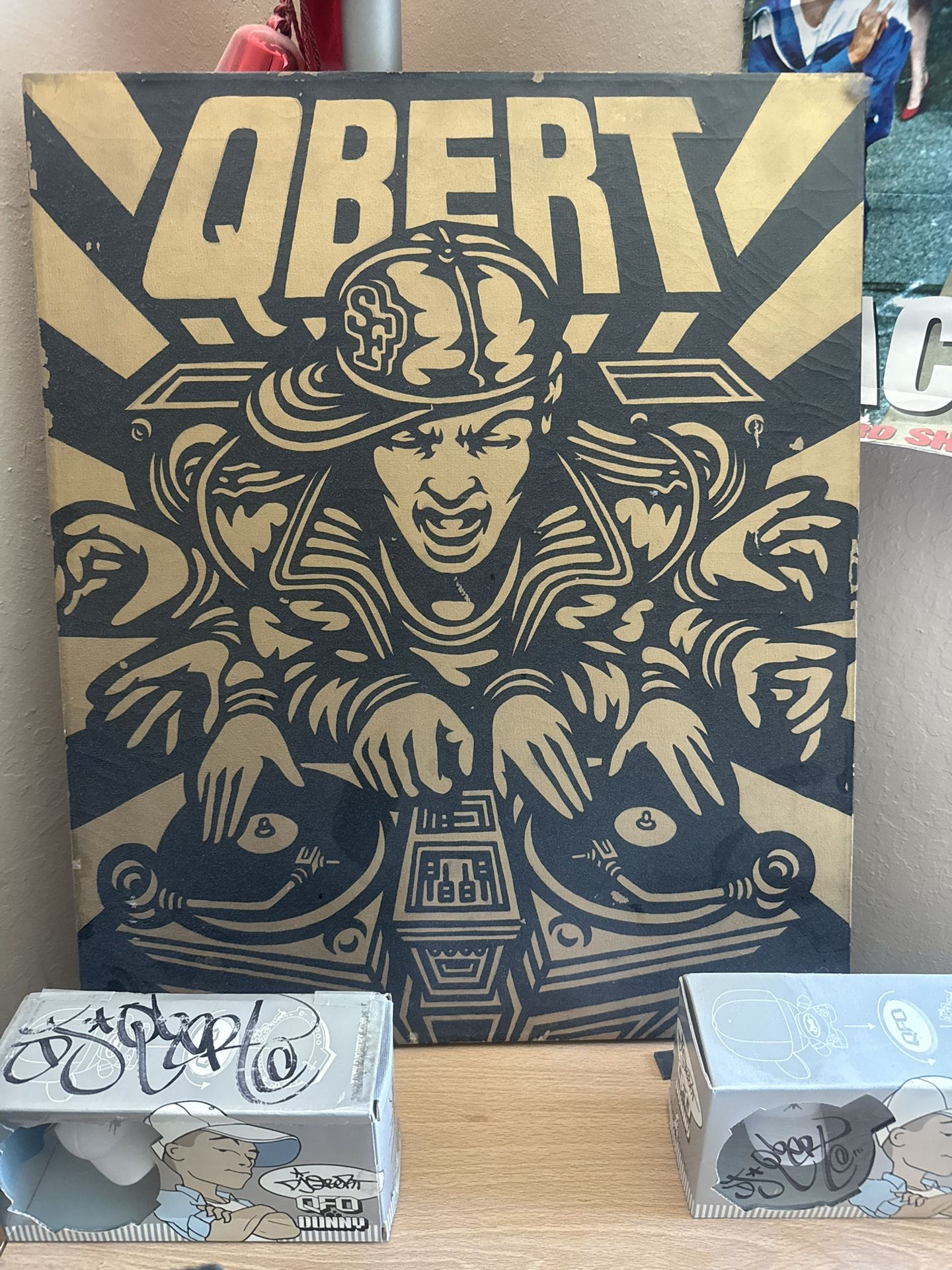 Dj Q-Bert Painting On Canvas-I Won bid at an n Auction
