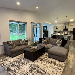 Chaise Sofa and Oversized Chair