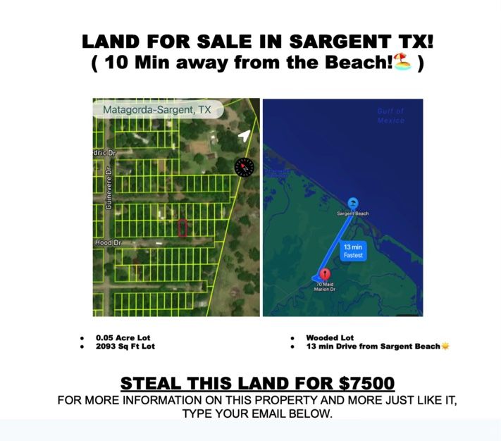 Land For Sale Sargent Texas