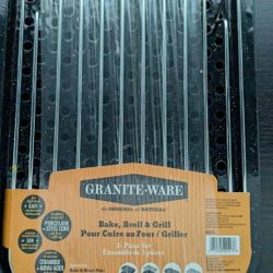 Bake, Broil & Grill Pan, 3 Piece Set," Granite Ware";?16in X 10in 