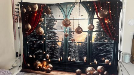 Huge Christmas Winter fleece 8x10 pro Photography Backdrop