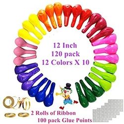 Party Balloons 12 Inches Rainbow Set (120 Pack)