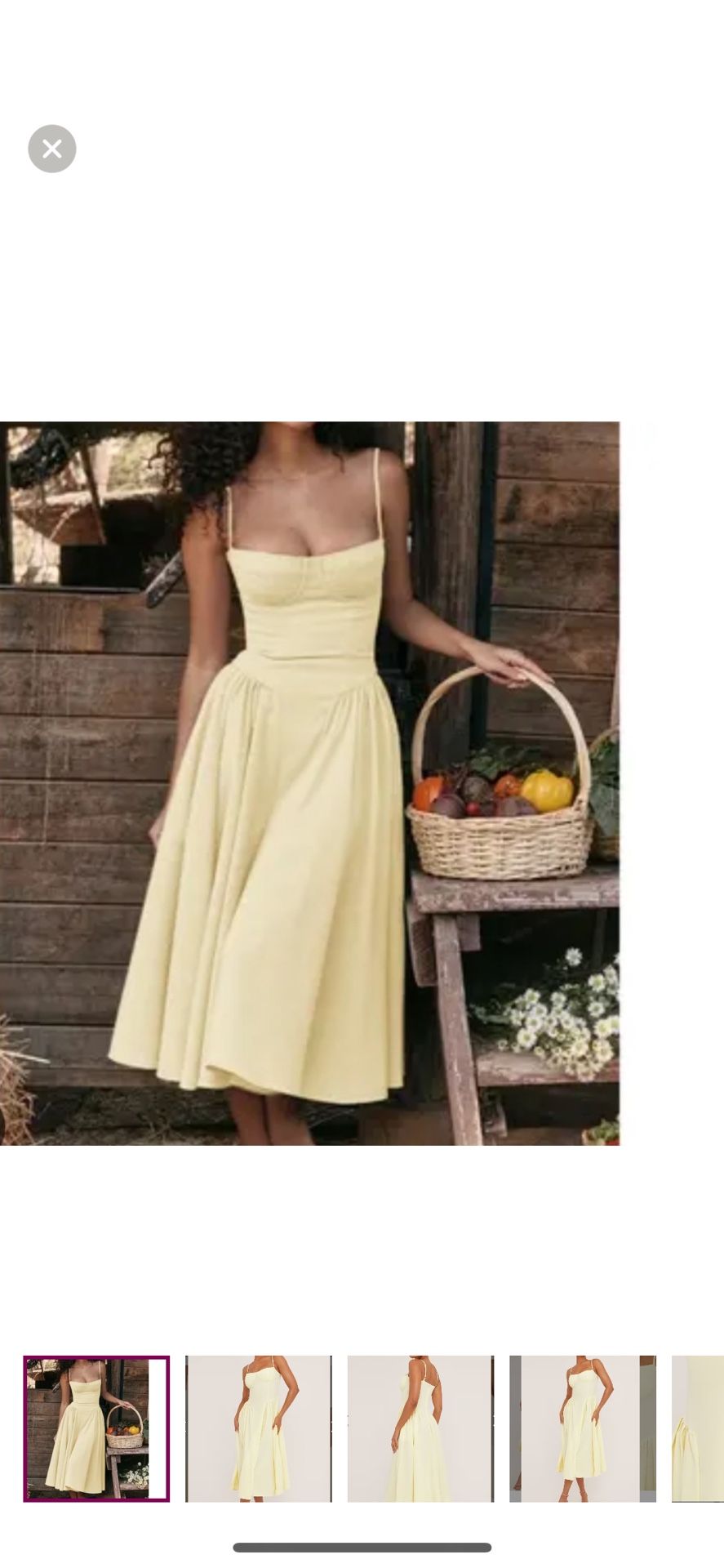 NWOT Elegant Yellow Spaghetti Strap Dress S