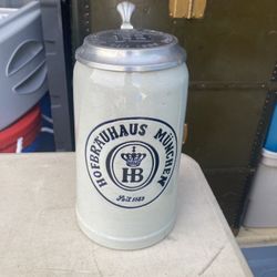 Vintage HB Hofbrauhaus München West Germany  Lidded Stein