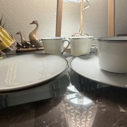 3 Set Coffee Cups And Plates Made In Japan