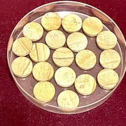 Lot Of 19 Picture Jasper Coin Beads