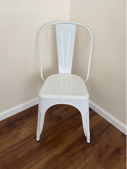 White Metal Industrial Chair