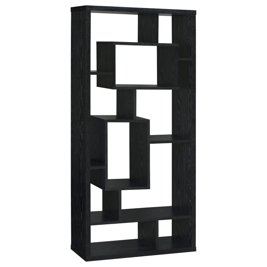 Bookcase Bookshelf in Black Oak Finish - Ready to Assemble