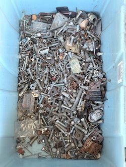 Large Mixed Lot of Nuts, Bolts, and Hardware