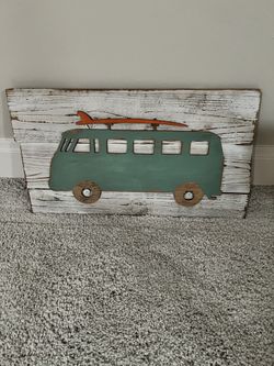 VW Bus Reclaimed Wood Wall Art
