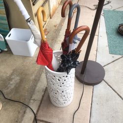 $15 ceramic umbrella holder with umbrellas