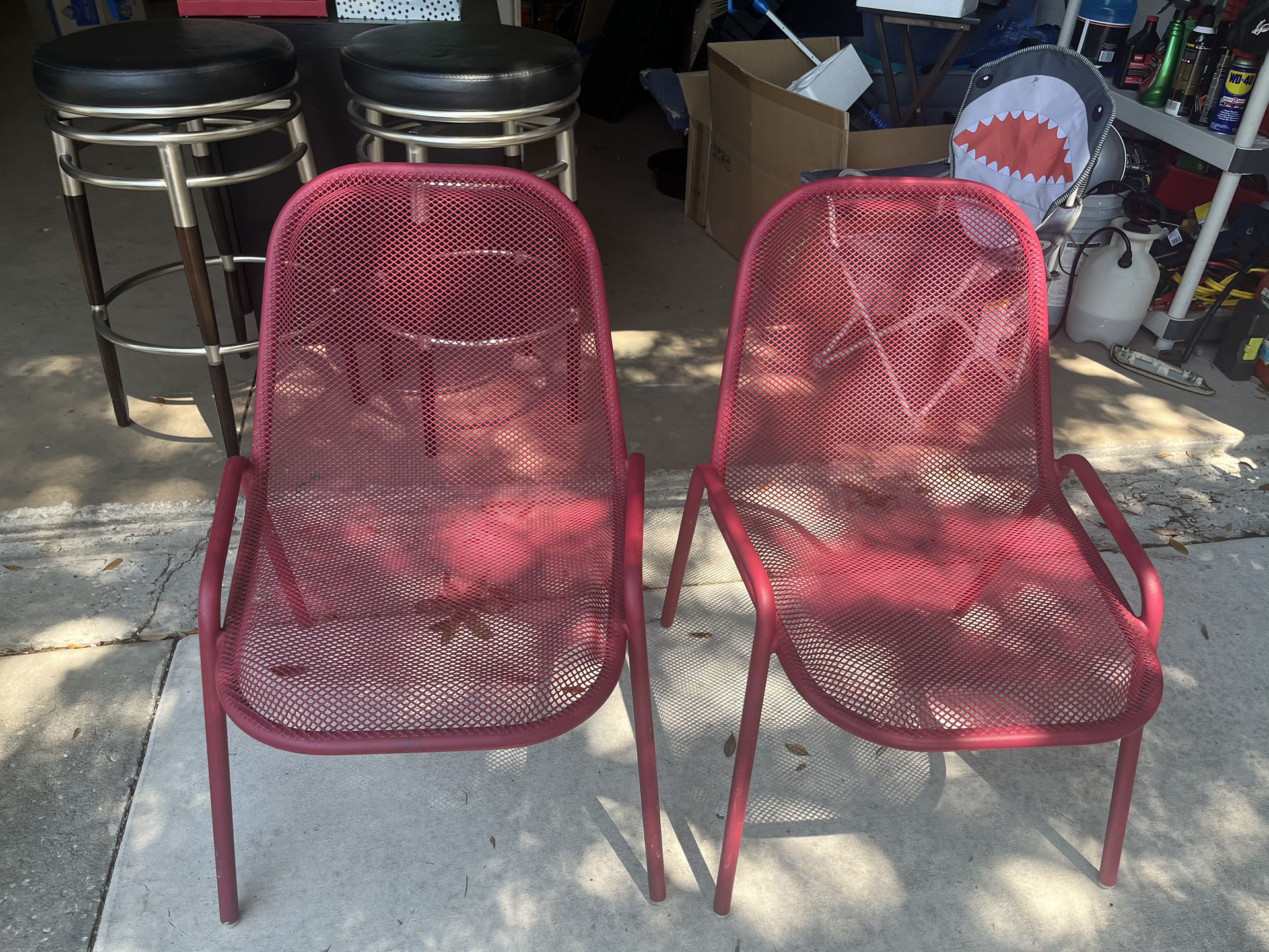 Set Of 2 Red Chairs