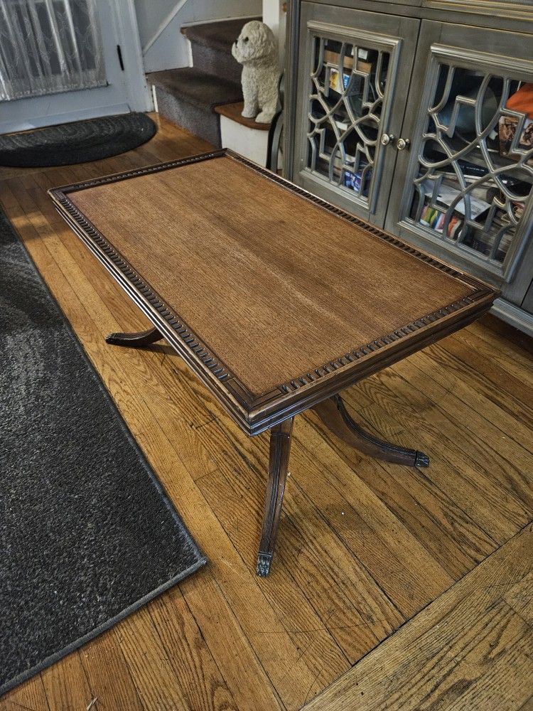Small Rectangular Solid Mahogany Coffee Table Or Side End Table