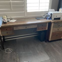 Desk And File Cabinet 
