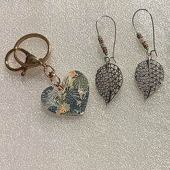 Earrings And Keychain Jewelry Set