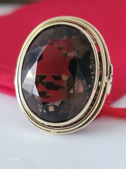 14K Gorgeous Yellow Gold Smoky Topaz Cocktail Ring Size 6, Solid Gold!/ Anillo de Oro con 1 Topacio Ahumado! 👌🎁Post Tags: Anillo de Oro