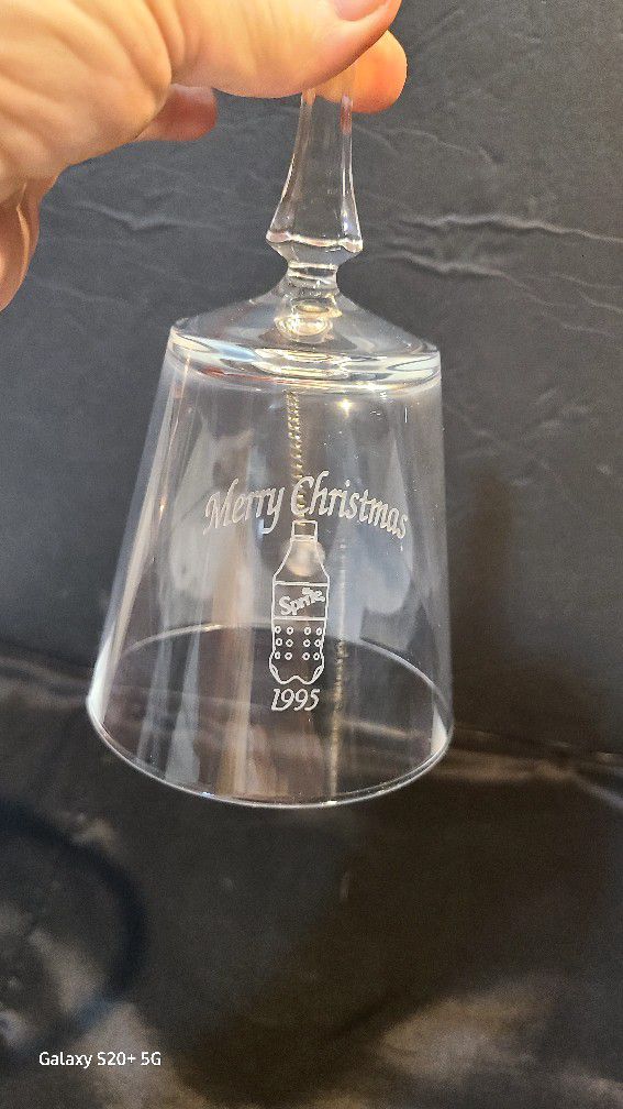 Rare 1995 Crystal Etched SPRITE Bottle Bell