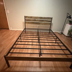Queen Bed Frame With Mattress  $100