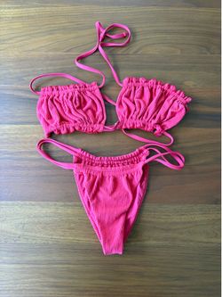 Toast Swim Coral Ribbed bikini set
