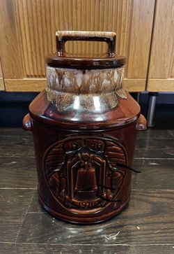 Vintage McCoy 1 brown drip glazed cookie jar