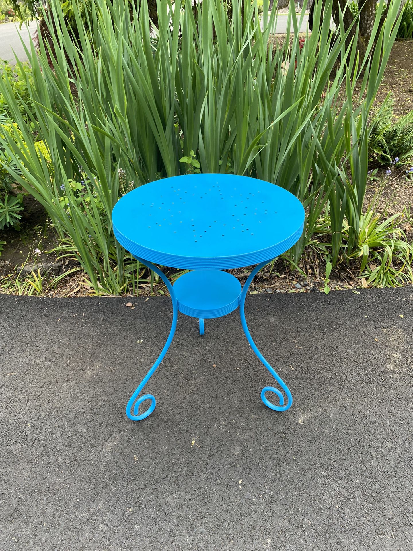 Small Beautiful Blue Patio Table 