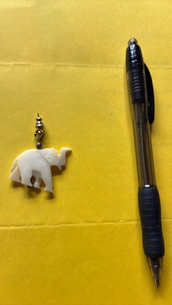 Vintage cow bone carved elephant