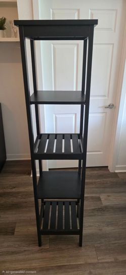Black shelf unit