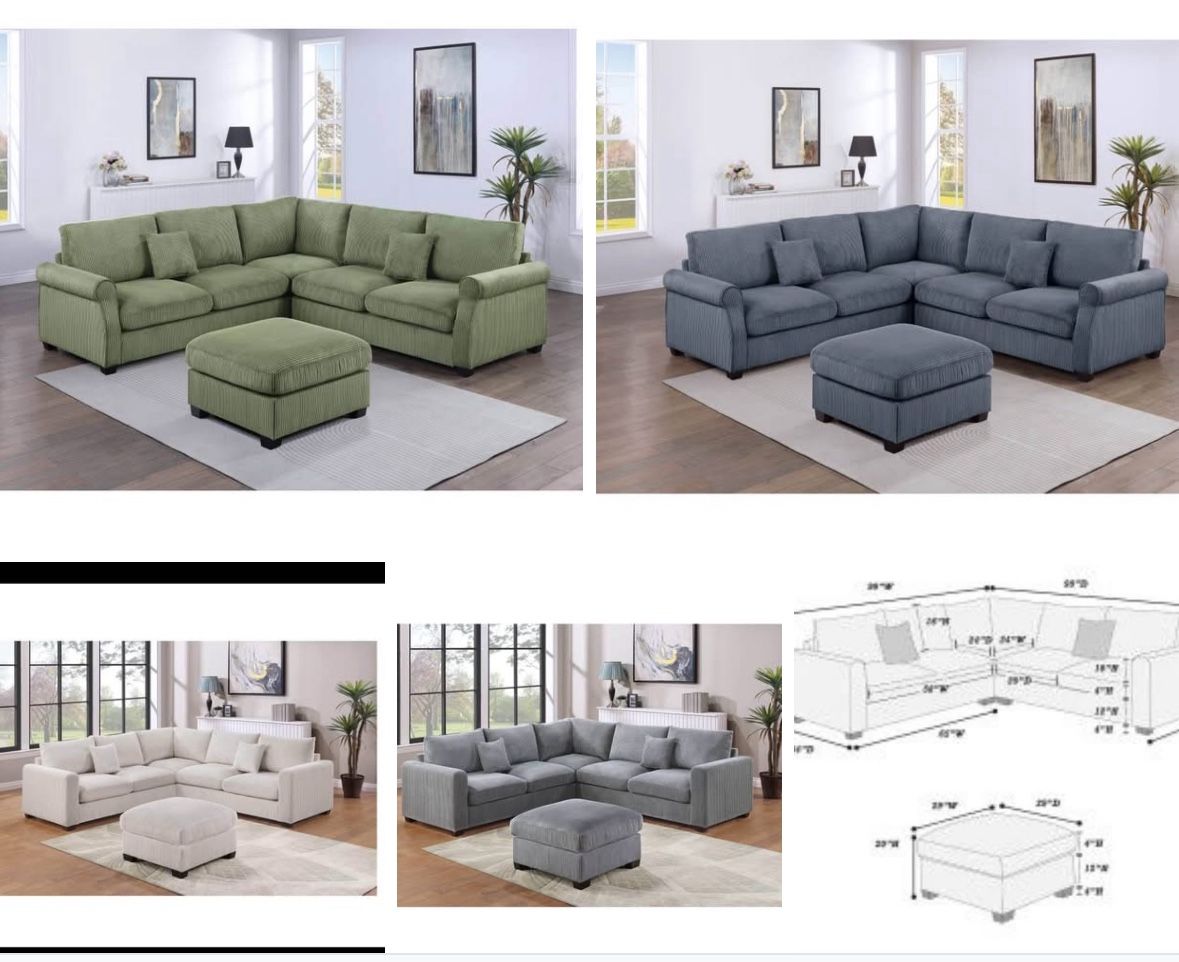 Sectional With Ottoman 