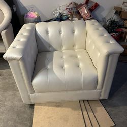 White Sofa With Ottoman 