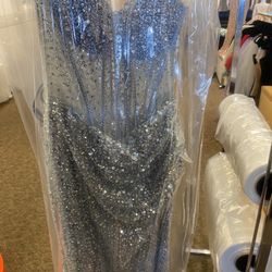 Bust Blue Prom Dress
