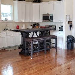 Modern Counter-Height Dining Table Set with Bench