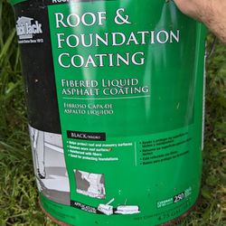 Black Jack Roof & Foundation Coating, Fibered Liquid Asphalt, 4.75 Gallons