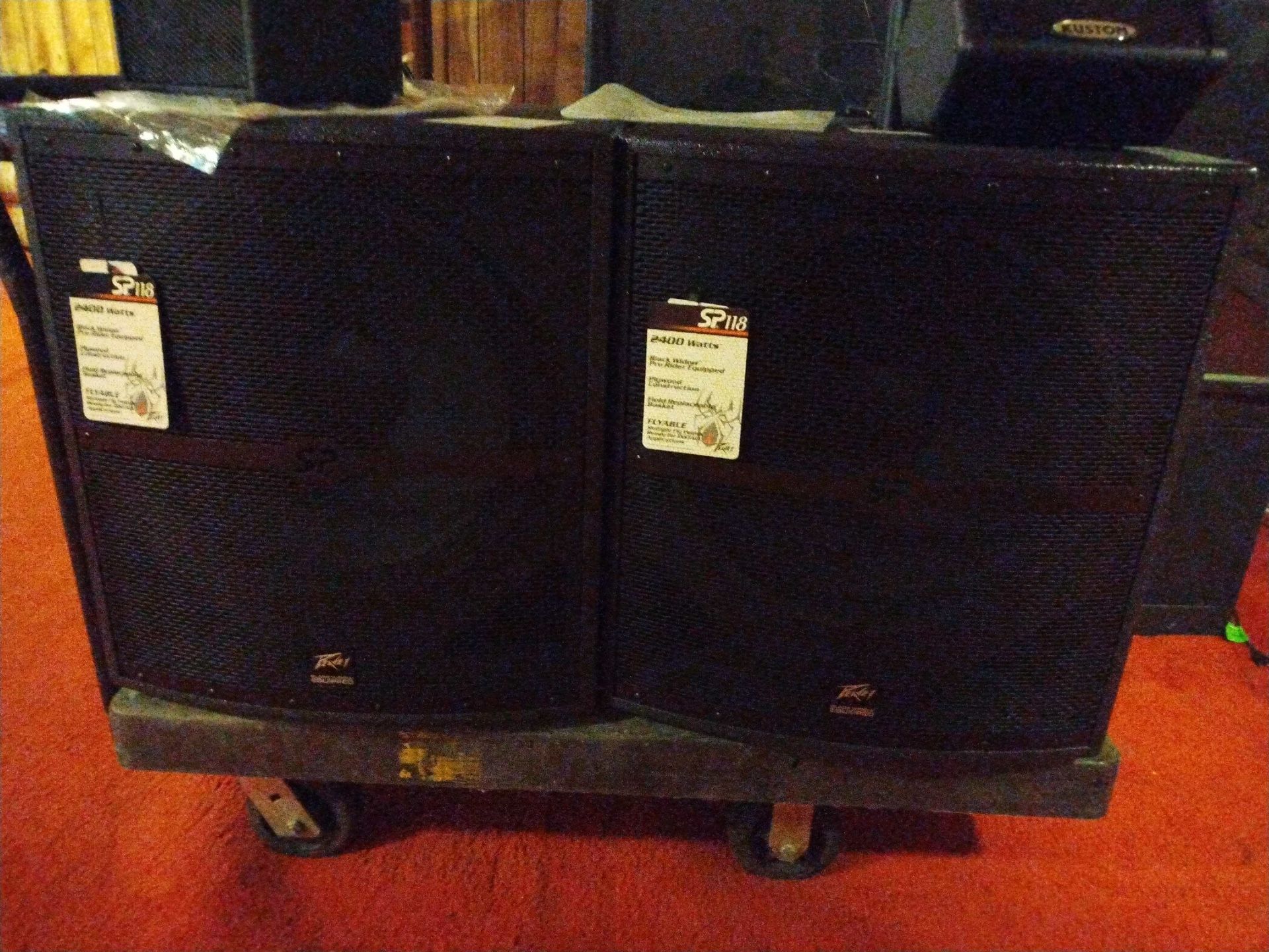 2 Black Window Peavy Speakers QSc118