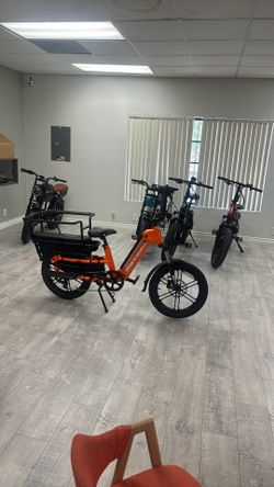 Best price torque sensor cargo e-bike family electric bike orange and green - accessory included