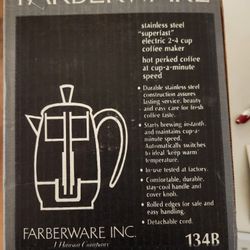 Farberware Percolator Model 134B 4 Cup Made In USA