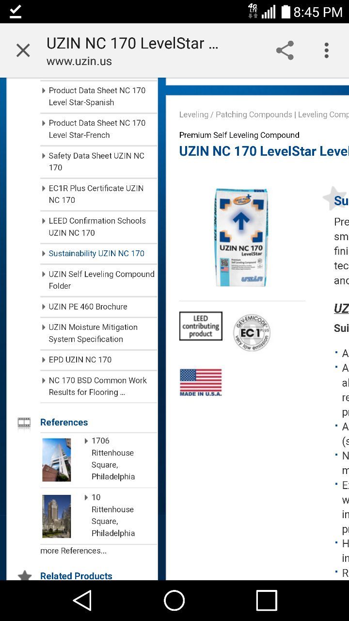 15 bags Uzin NC 170 level star self leveling compound 17 bags