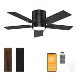 BICIK 42 in. Integrated LED Indoor/Covered Outdoor Black Ceiling Fan with Light Kit and Remote Control