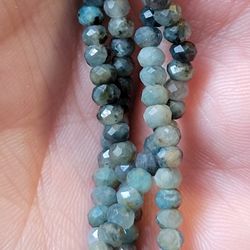 Grandidierite Round Faceted Polished Pre-Drilled Beads 4X4.5mm Set Of 25x 