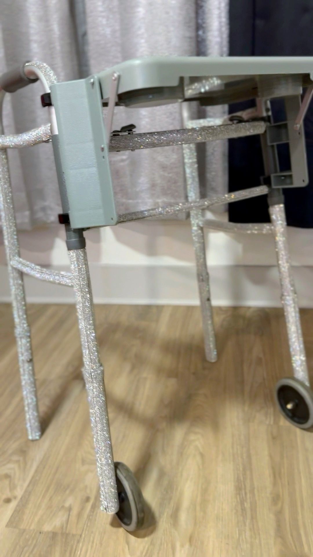 Bling rhinestone-covered walker