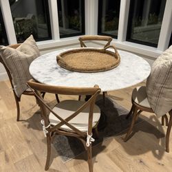 PB 48” Marble Table (and Chairs)